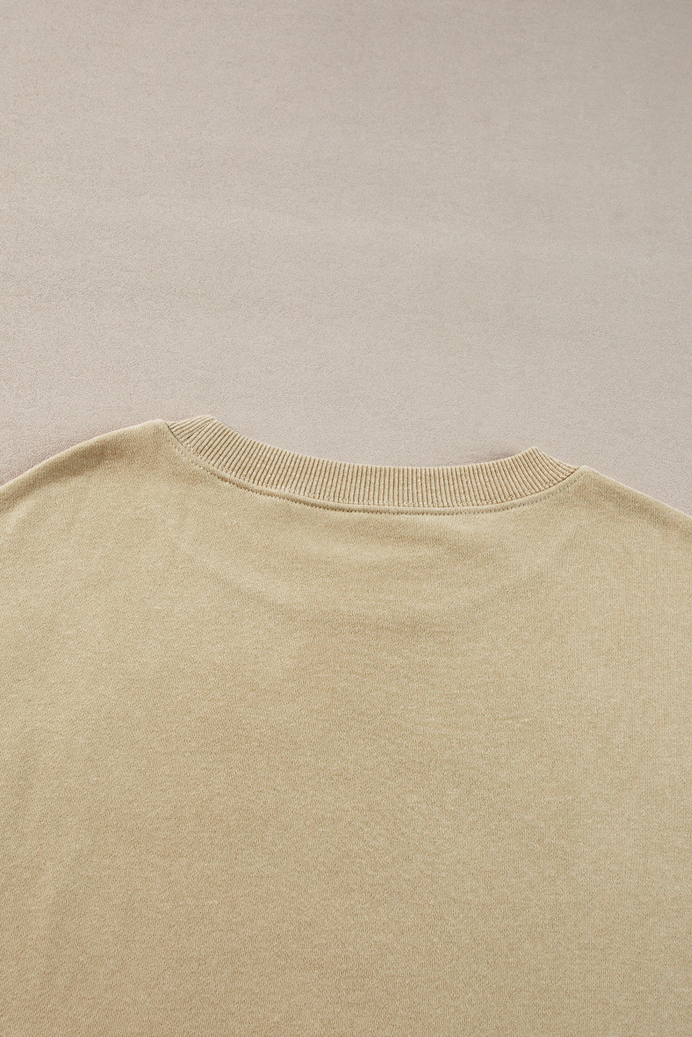 Parchment Solid Loose Crew Neck Fleece Sweatshirt Sweatshirts & Hoodies JT's Designer Fashion