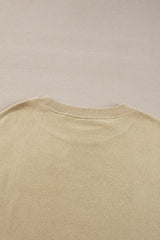 Parchment Solid Loose Crew Neck Fleece Sweatshirt Sweatshirts & Hoodies JT's Designer Fashion