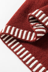 Red Dahlia Color Contrast Trim Drop Shoulder Crew Neck Sweater Sweaters JT's Designer Fashion