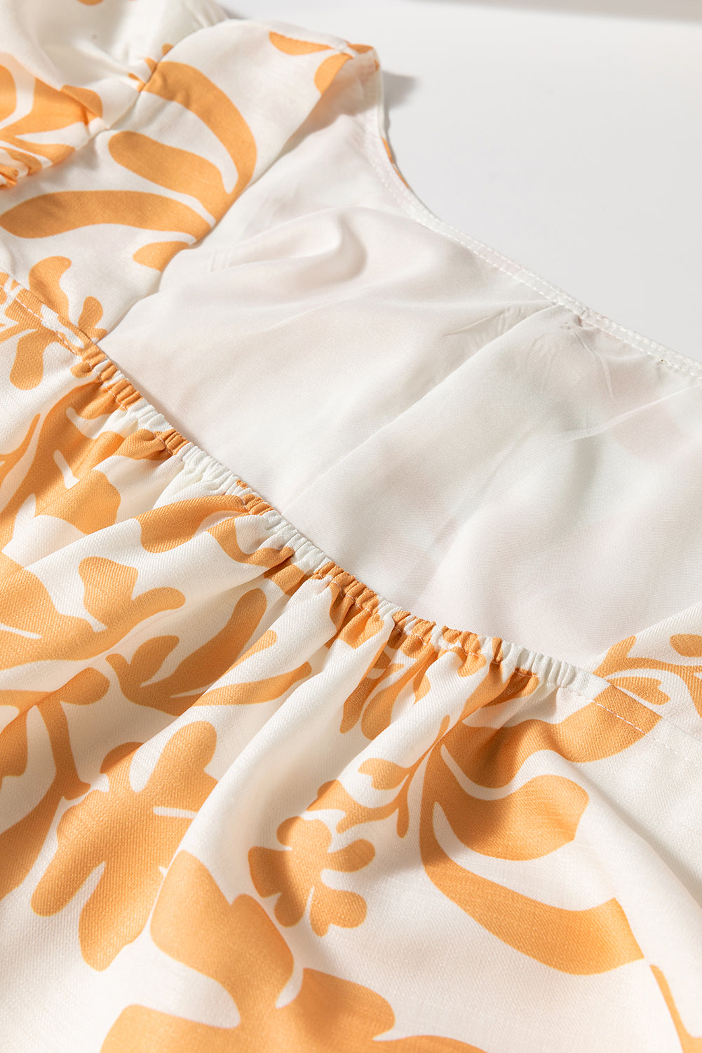 Apricot Floral Print Puff Short Sleeve Resort Plus Size Maxi Dress Plus Size Maxi Dresses JT's Designer Fashion