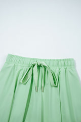 Light Green Drawstring High Waist Lined Tennis Skorts Skirts & Petticoat JT's Designer Fashion