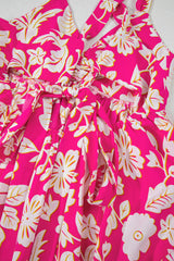 Rose Floral V Neck Crisscross Backless Long Dress Maxi Dresses JT's Designer Fashion