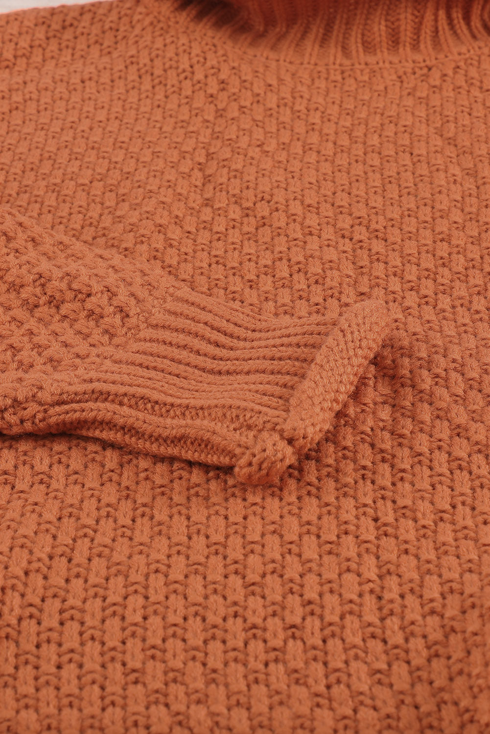 Orange Oversized Chunky Batwing Long Sleeve Turtleneck Sweater Sweaters & Cardigans JT's Designer Fashion