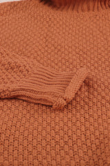 Orange Oversized Chunky Batwing Long Sleeve Turtleneck Sweater Sweaters & Cardigans JT's Designer Fashion