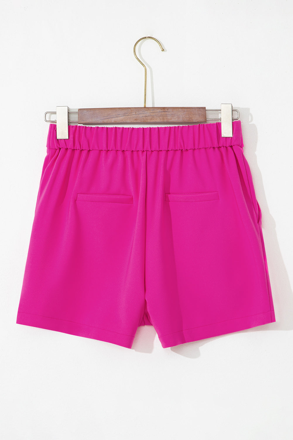 Sachet Pink Half Elastic Waist Casual Pocketed Shorts Casual Shorts JT's Designer Fashion
