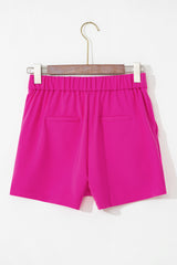 Sachet Pink Half Elastic Waist Casual Pocketed Shorts Casual Shorts JT's Designer Fashion