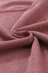 Fiery Red Waffle Knit Raglan Sleeve Henley Sweatshirt Sweatshirts & Hoodies JT's Designer Fashion