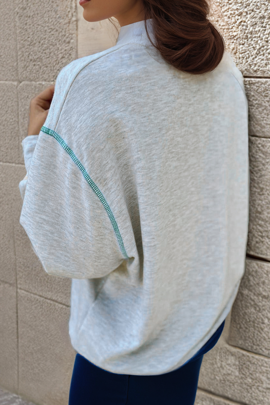 Light Grey COUNTRY CLUB PICKLEBALL Graphic Exposed Stitching Casual Sweatshirt Sweatshirts & Hoodies JT's Designer Fashion
