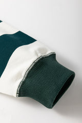 White Stripe Colorblock Sleeve Exposed Seam Fake-2-Piece Sweatshirt Sweatshirts & Hoodies JT's Designer Fashion