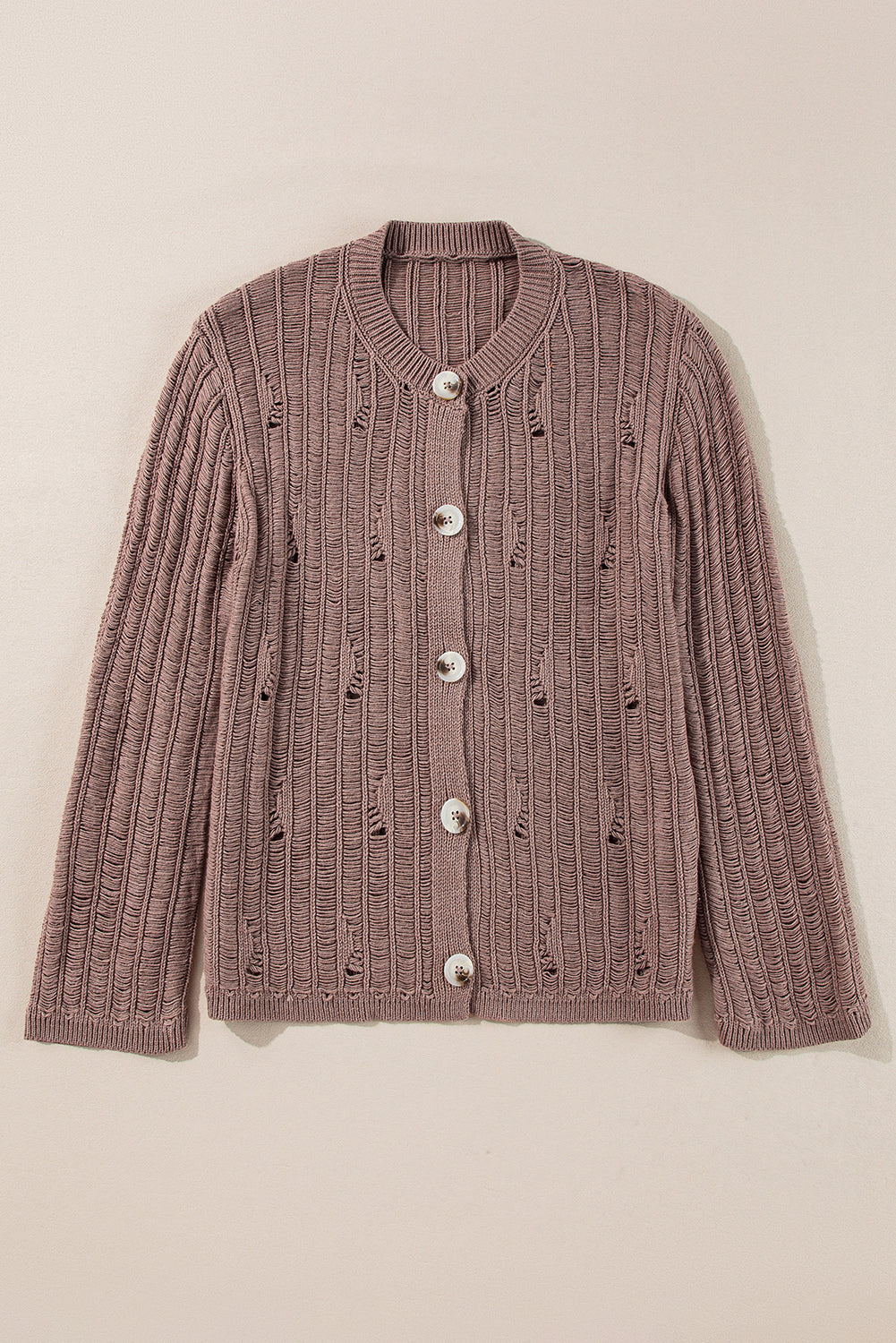 Goat Cut Out Textured Knit Buttoned Cardigan Cardigans JT's Designer Fashion