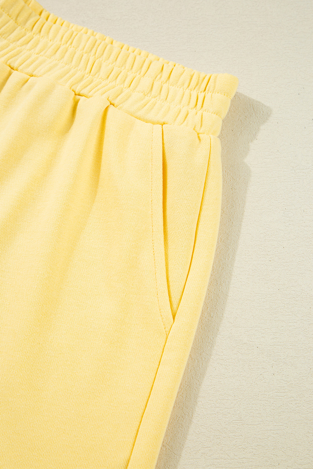 Yellow Color Block Patchwork Half Button Pullover and Shorts 2pcs Outfit Short Sets JT's Designer Fashion