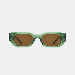 Polycarbonate Frame Rectangle Sunglasses Green One Size JT's Designer Fashion