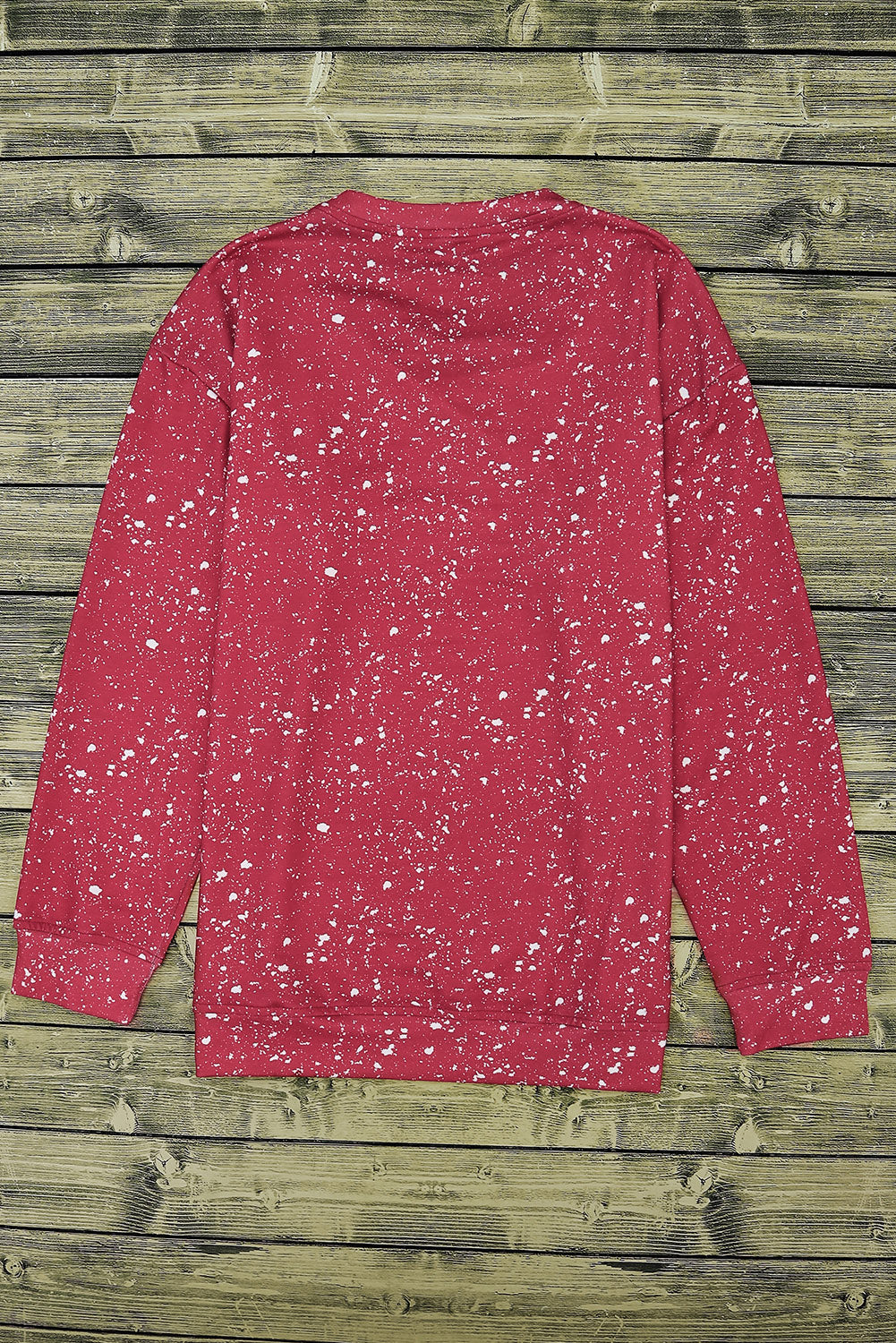Fiery Red Tie-dyed Crew Neck Pullover Sweatshirt Sweatshirts & Hoodies JT's Designer Fashion