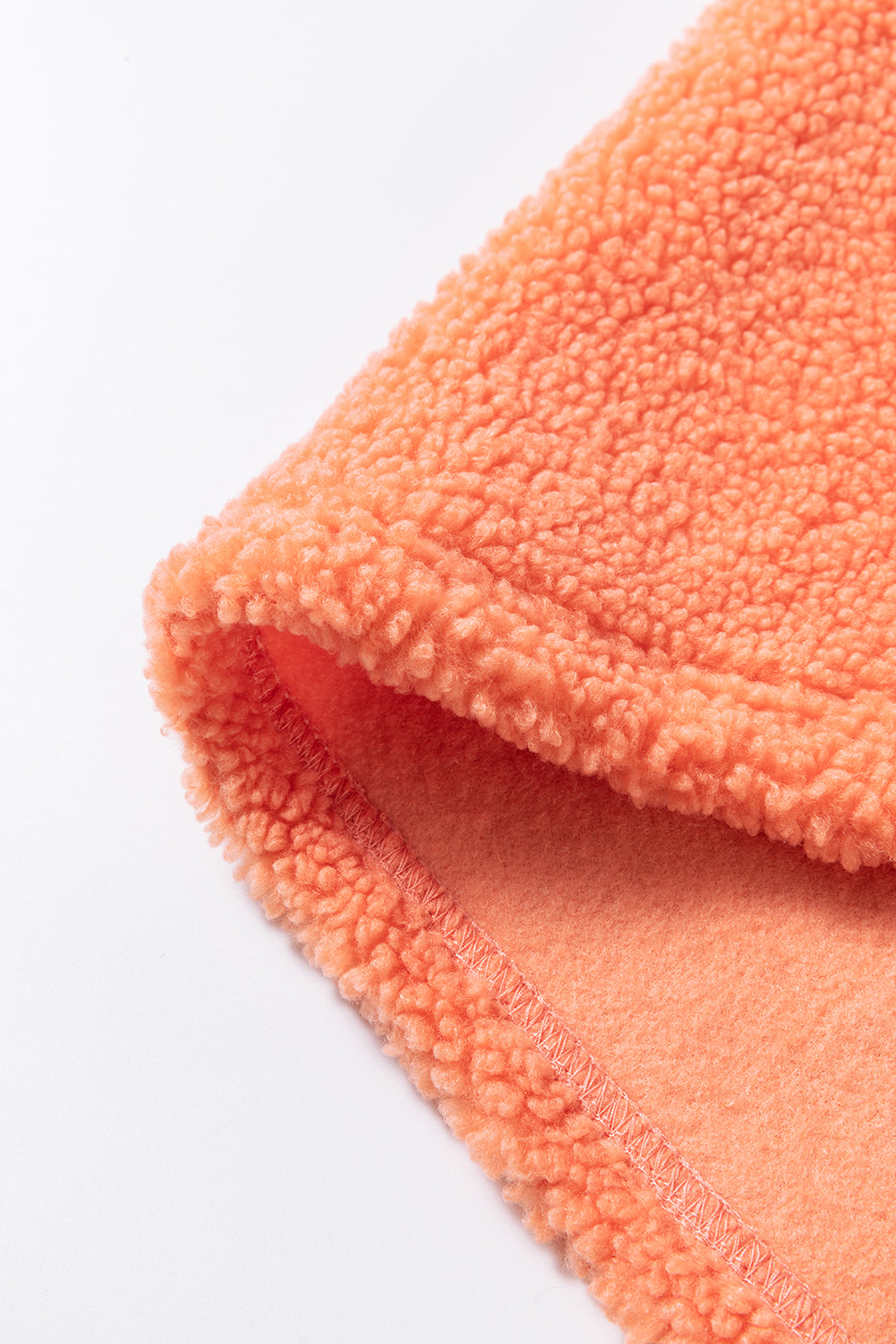 Orange Colorblock Half Zipper Stand Neck Sherpa Sweatshirt Sweatshirts & Hoodies JT's Designer Fashion