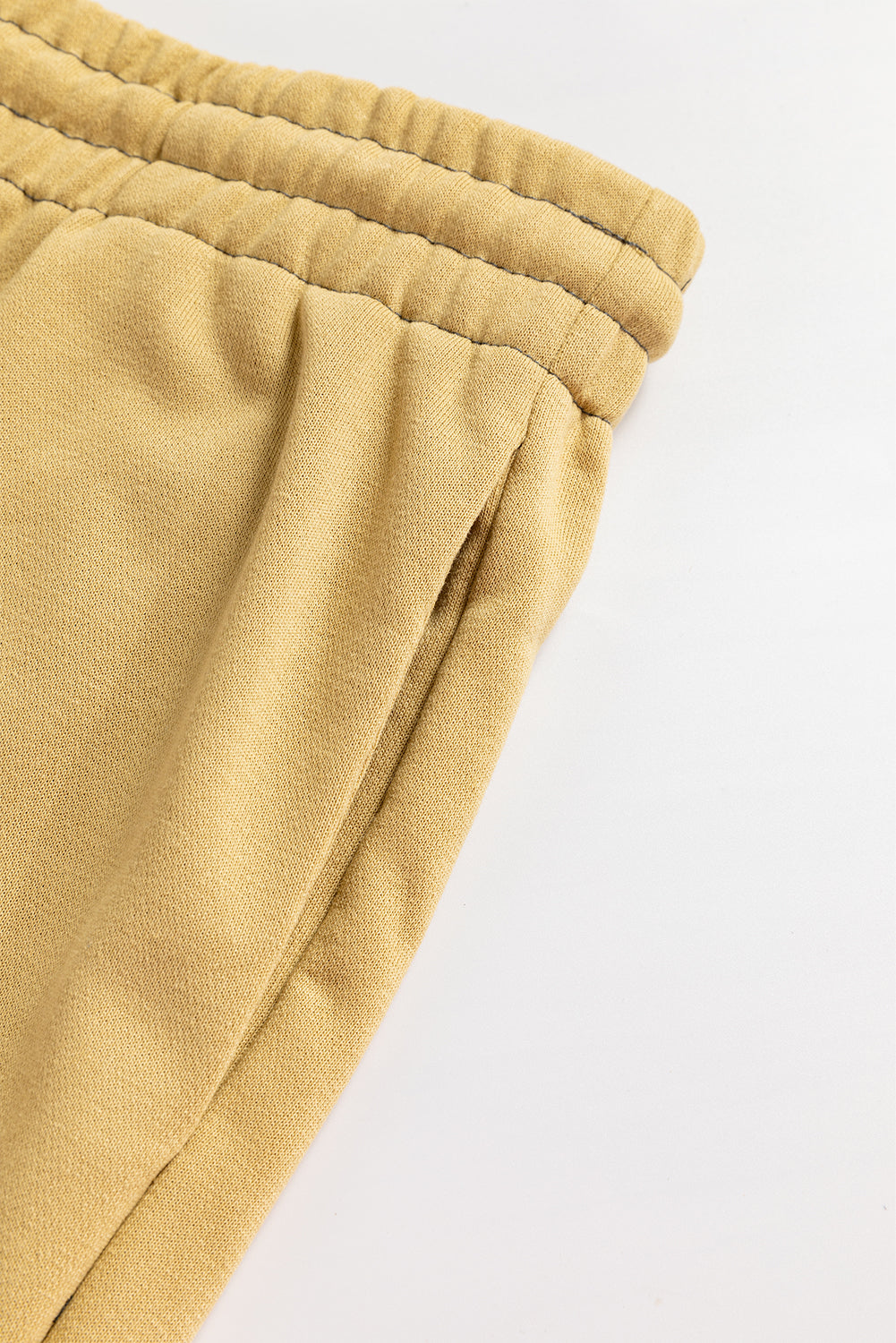 Beige Drawstring Adjusted Band High Waist Plus Size Pants Plus Size Bottoms JT's Designer Fashion
