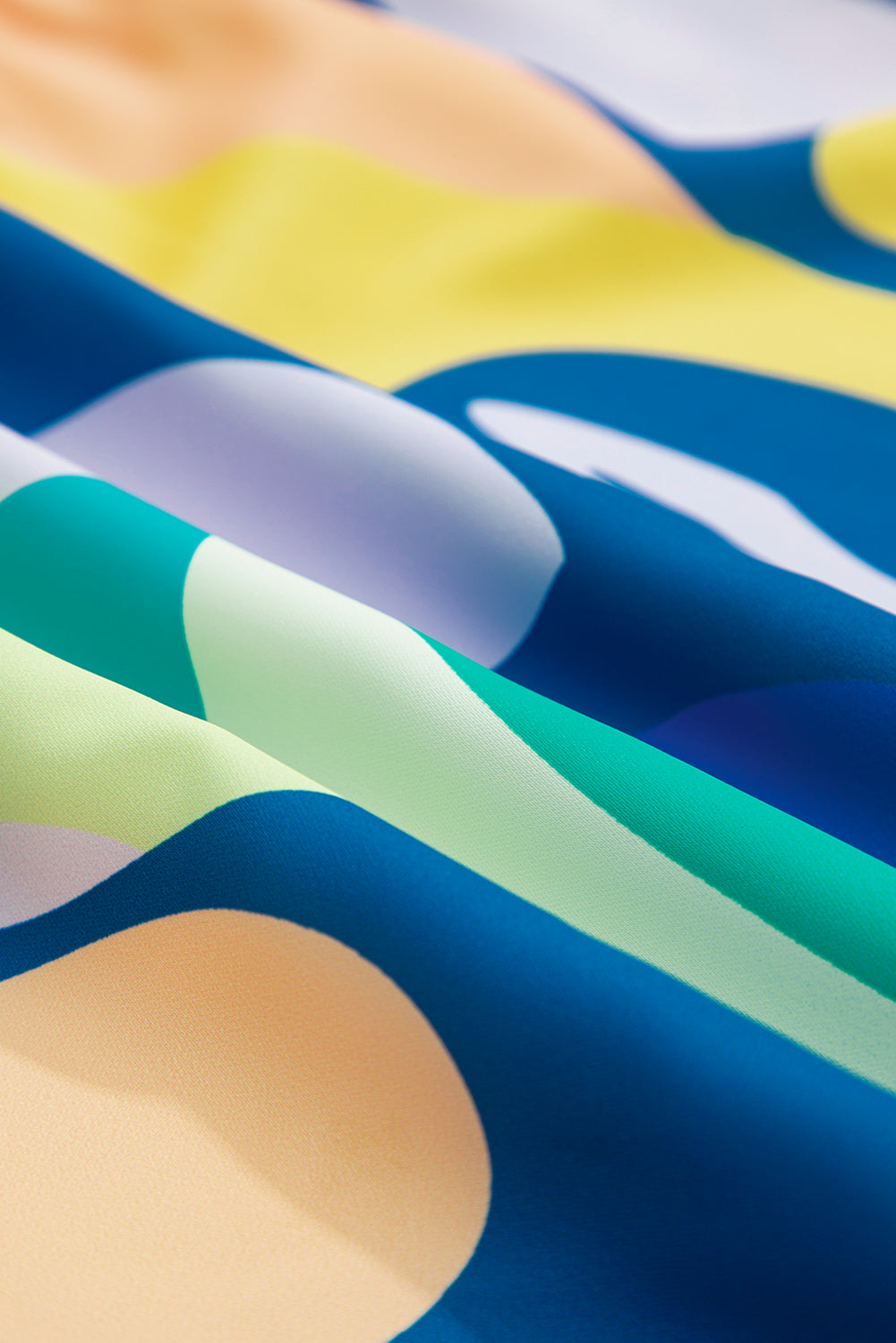 Blue Abstract Print V Neck Cap Sleeve Pocketed Mini Dress Mini Dresses JT's Designer Fashion