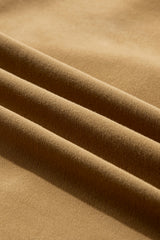 Brown Fleece Lined Half Zipper Kangaroo Pockets Loose Hoodie Sweatshirts & Hoodies JT's Designer Fashion