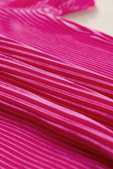 Bright Pink Casual Pleated Short Two-piece Set Short Sets JT's Designer Fashion