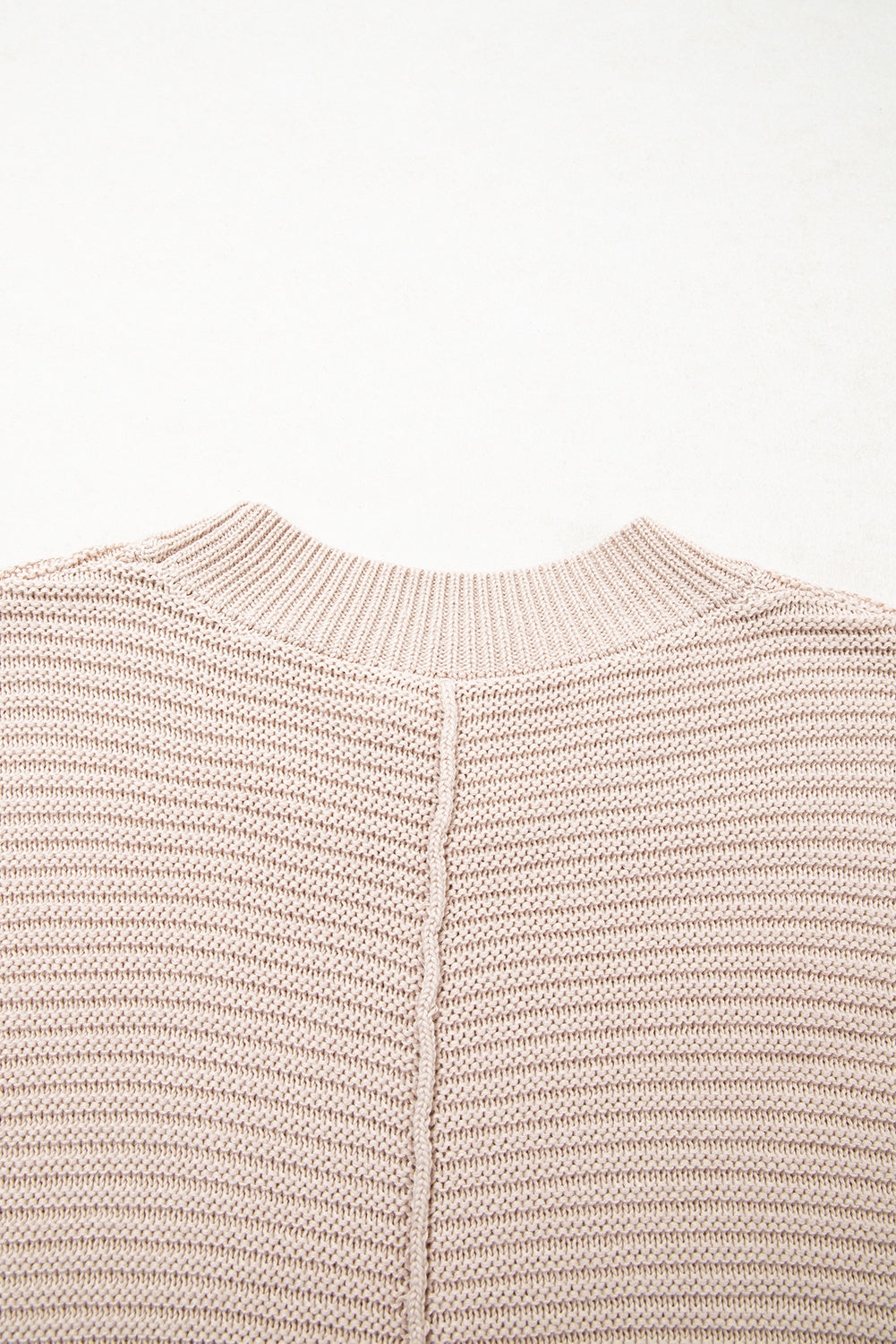 Parchment Mixed Texture Patchwork Knitted Puff Sleeve Sweater Sweaters JT's Designer Fashion