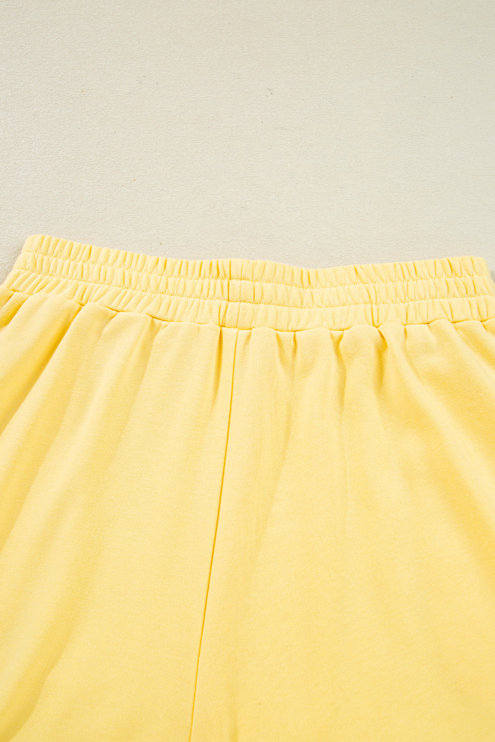 Yellow Color Block Patchwork Half Button Pullover and Shorts 2pcs Outfit Short Sets JT's Designer Fashion