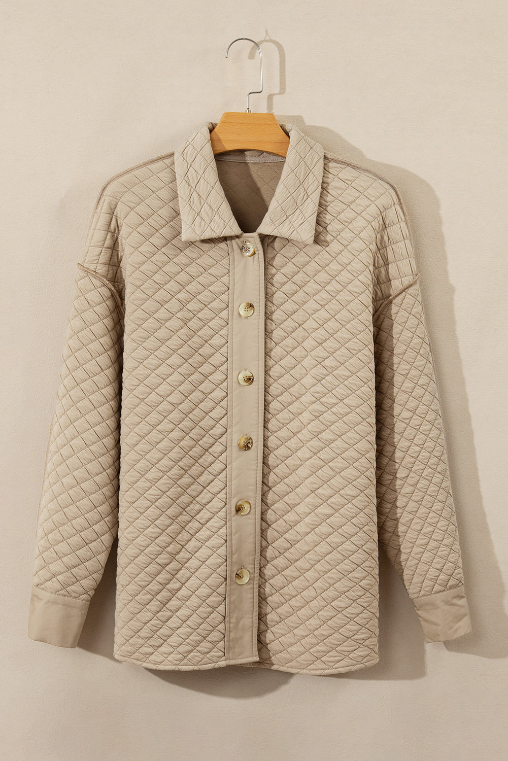 Jet Stream Solid Color Quilted Puffer Buttoned Shacket Jackets JT's Designer Fashion