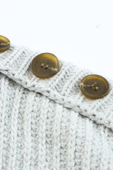 Gray Buttoned Drop Shoulder Oversized Sweater Sweaters & Cardigans JT's Designer Fashion