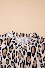 Jet Stream Oversized Leopard Print Balloon Sleeve Casual Shirt Blouses & Shirts JT's Designer Fashion