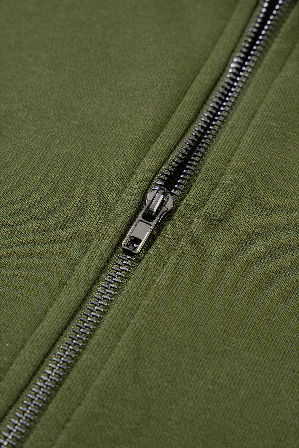 Moss Green Solid Kangaroo Pocket Half Zipper Oversized Hoodie Sweatshirts & Hoodies JT's Designer Fashion