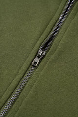 Moss Green Solid Kangaroo Pocket Half Zipper Oversized Hoodie Sweatshirts & Hoodies JT's Designer Fashion