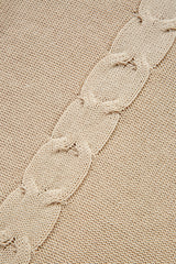 Parchment Cable Knit Braided Tie Sleeve Plus Size Open Cardigan Plus Size Sweaters & Cardigans JT's Designer Fashion