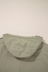 Laurel Green Zipped Pocket Cropped Hooded Utility Jacket Jackets JT's Designer Fashion