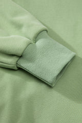 Smoke Green Solid O Neck High Low Hem Pullover Sweatshirt Sweatshirts & Hoodies JT's Designer Fashion