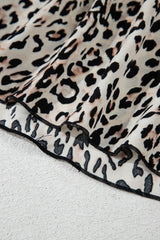 Brown Leopard Printed Halter Neck Backless Ruffled Hem Long Dress Maxi Dresses JT's Designer Fashion