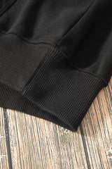 Black Fleece Lined Kangaroo Pocket Drawstring Chunky Hoodie Sweatshirts & Hoodies JT's Designer Fashion