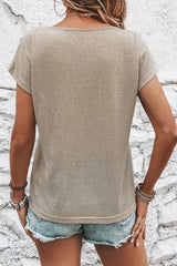 Smoke Gray RODEO Cowboy Graphic Buttoned Batwing Sleeve T Shirt Graphic Tees JT's Designer Fashion