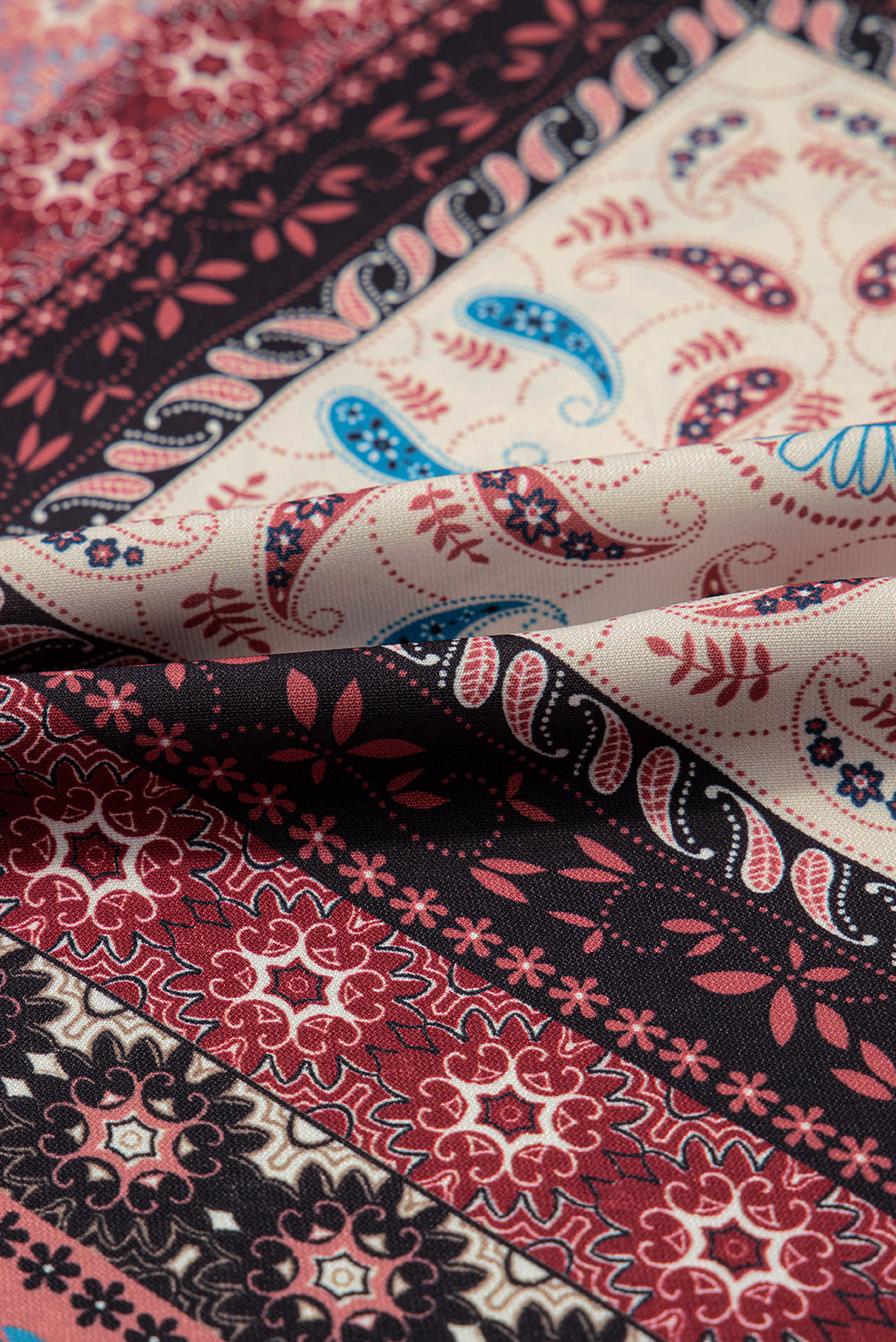 Red Geometric Paisley Print Sleeveless Shift Mini Dress Mini Dresses JT's Designer Fashion