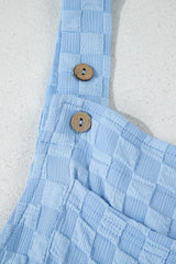 Checkered Pocketed Wide Leg Overalls Jumpsuits & Rompers JT's Designer Fashion