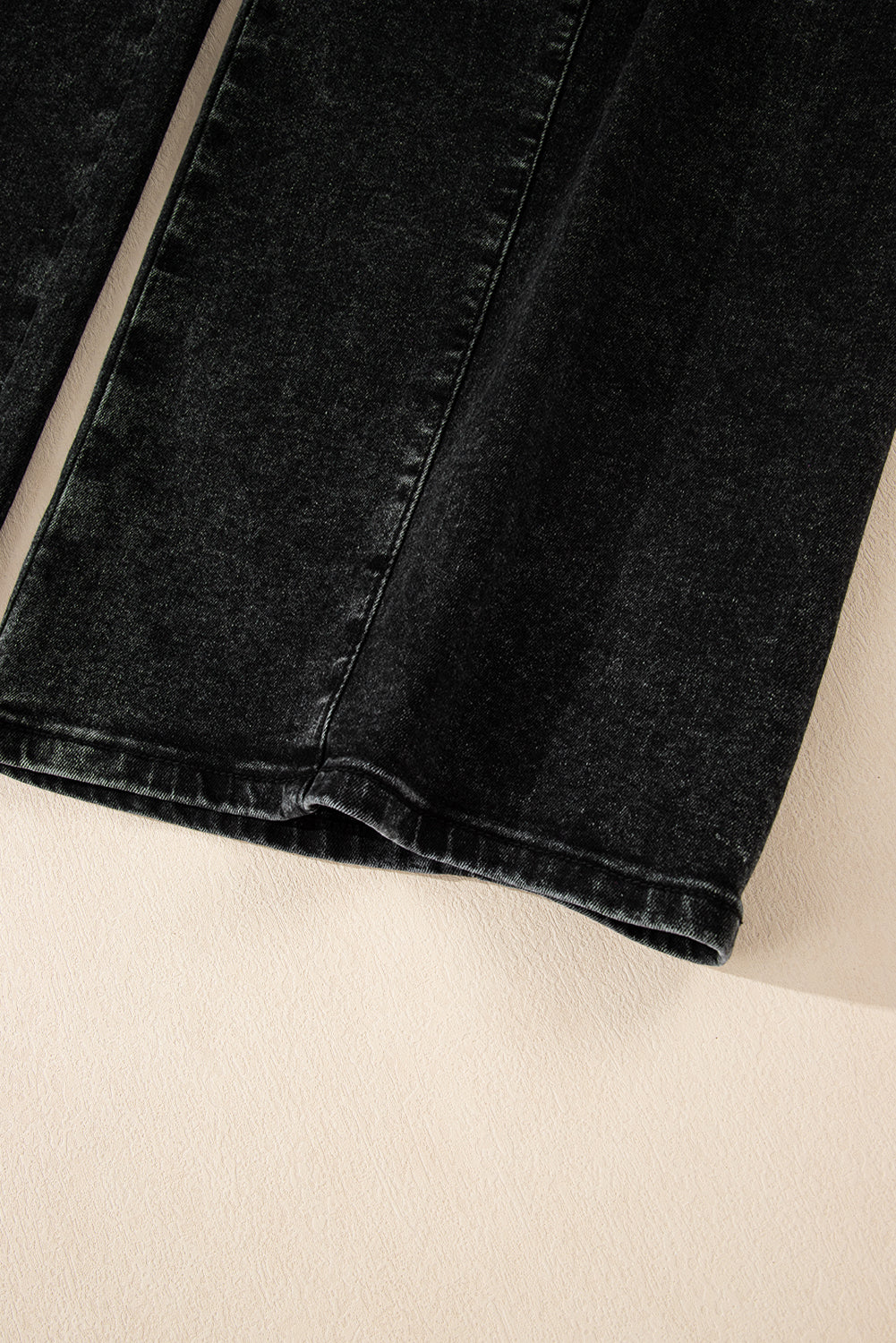 Dark Grey Pleated Wide Leg Mineral Wash Denim Pants Jeans JT's Designer Fashion