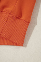 Orange Plain Drop Shoulder Crewneck Pullover Sweatshirt Sweatshirts & Hoodies JT's Designer Fashion