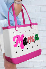 Rose Red mama Print Self-assembly Straps Hollowed EVA Beach Bag Handbags JT's Designer Fashion
