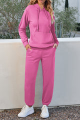 Bonbon Solid Color Fleece Lined Drawstring Hoodie with Pocket Sweatshirts & Hoodies JT's Designer Fashion