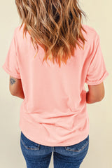 Pink Strawberry Fruit Pattern Graphic Tee Graphic Tees JT's Designer Fashion
