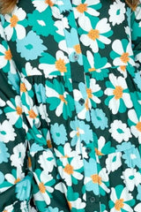 Printed Collared Neck Lantern Sleeve Mini Dress Mini Dresses JT's Designer Fashion