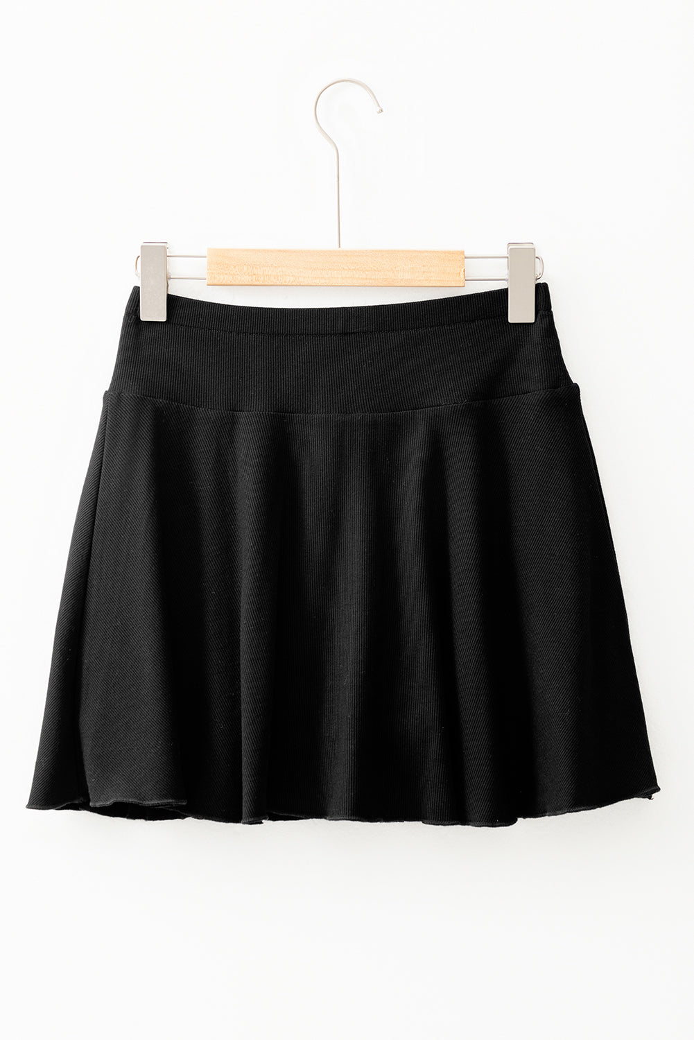 Black A-line Draped High Waist Phone Pocket Lined Skort Casual Shorts JT's Designer Fashion