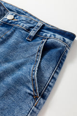 Dusk Blue High Waist Straight Leg Ankle Jeans Jeans JT's Designer Fashion