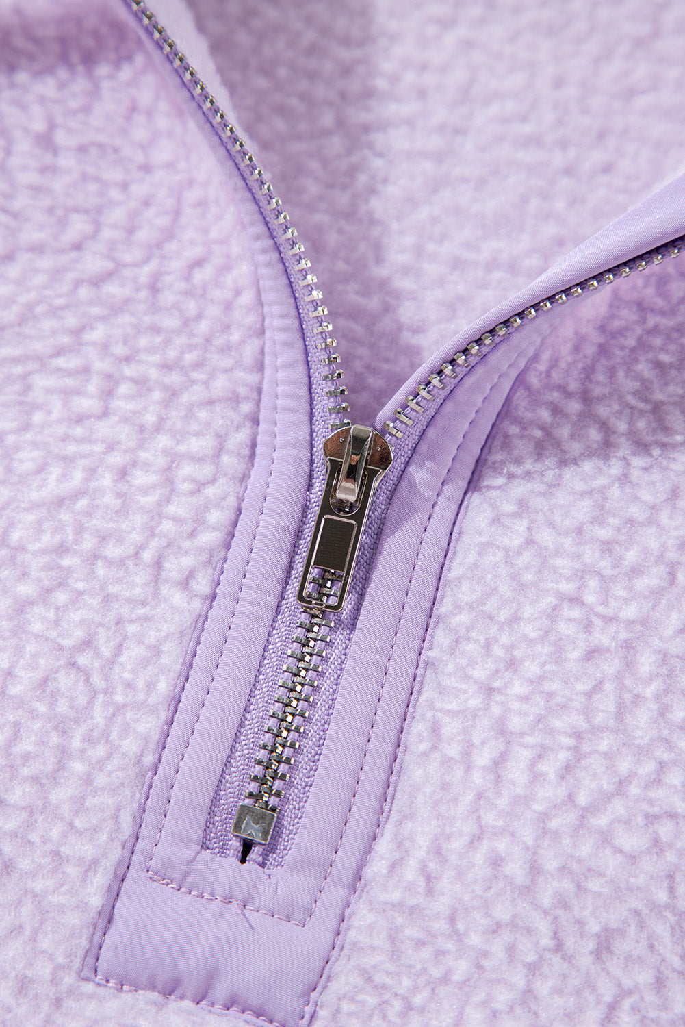 Lavendula Zipped Patch Pocket Fuzzy Drawstring Hoodie Sweatshirts & Hoodies JT's Designer Fashion