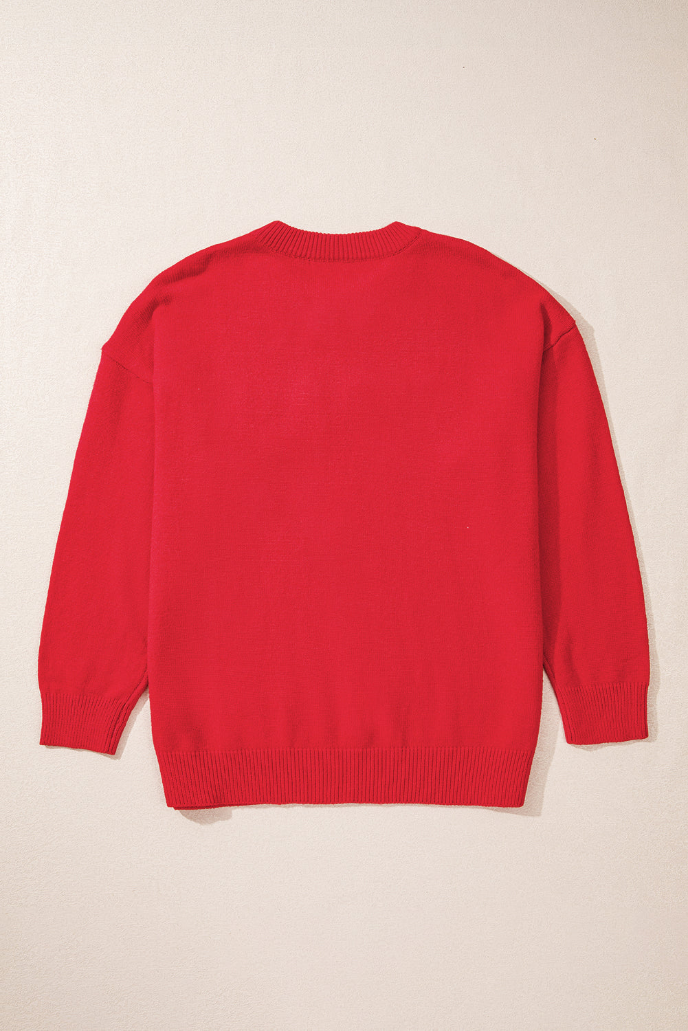 Fiery Red Tinsel merry Pattern Drop Shoulder Plus Size Sweater Plus Size Sweaters & Cardigans JT's Designer Fashion