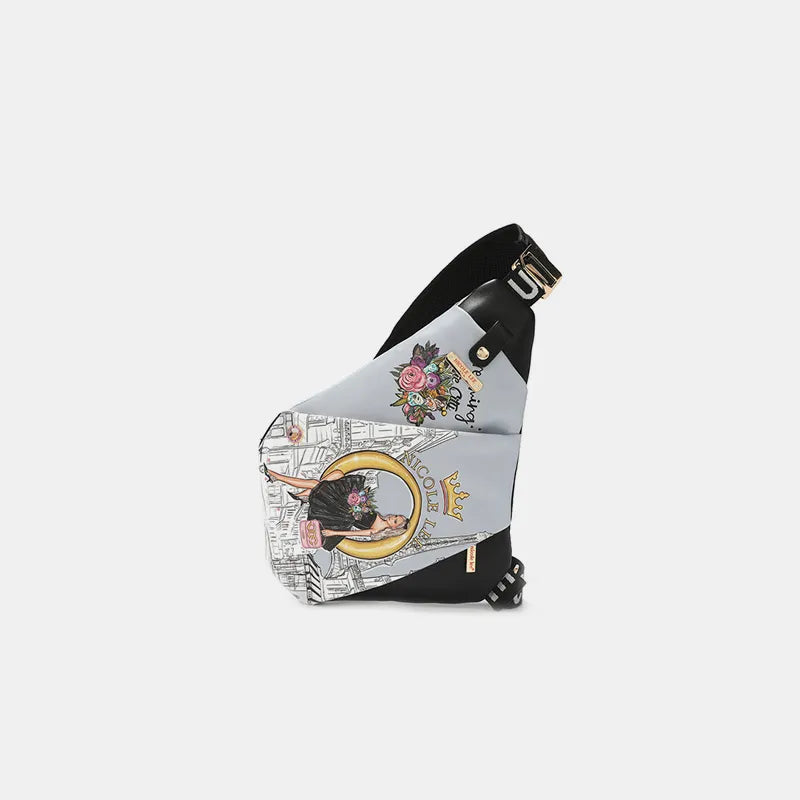 Nicole Lee USA Vegan Leather Leopard & Lip Pattern Crossbody Bag Dreaming the city One Size Bags JT's Designer Fashion