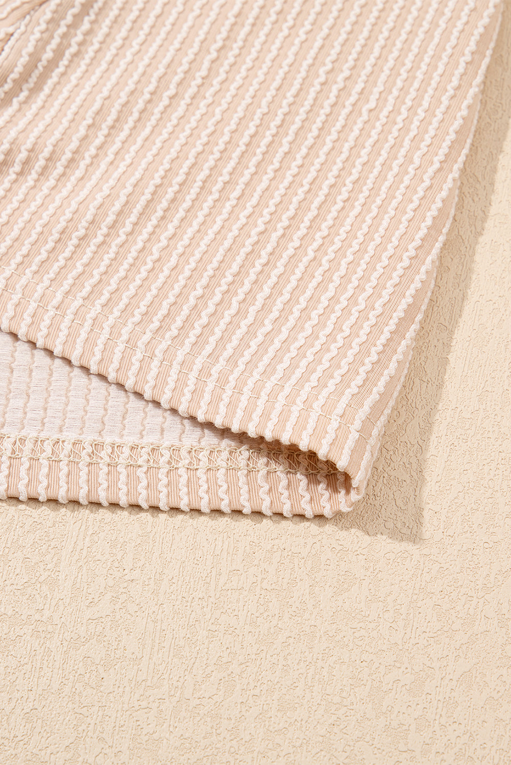 Parchment Corded Knit Crew Neck Puff Sleeve Shift Mini Dress T Shirt Dresses JT's Designer Fashion