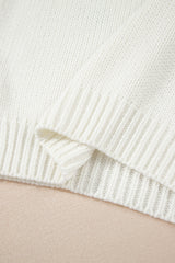White Embroidered Bow Boots Graphic Drop Shoulder Sweater Sweaters JT's Designer Fashion